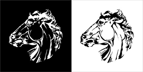 Illustration vector graphics of horse head icon