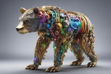 a bear cyborg digital art