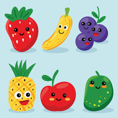 vector hand drawn fruit collection