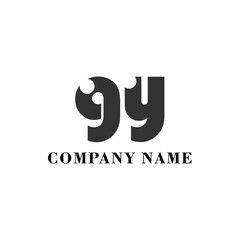 Fototapeta na wymiar GY Initial logo elegant logotype corporate font idea unity