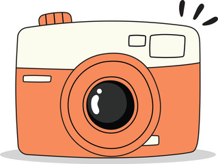 Cute hand-drawn camera doodle vector illustration