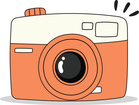 Cute hand-drawn camera doodle vector illustration