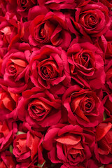 red rose as flower background, fabric flower