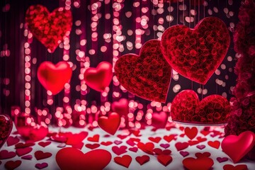 valentine background with hearts