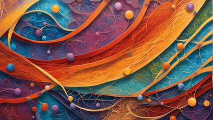 Unlocking the Mystery: Abstract Hair Loss and Cancer Connection, Strands Transforming into Question Marks Amid Medical Symbols and Cells. A Dynamic Artwork in Vibrant Colors Sparks Scientific Explored