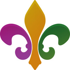 Mardi Gras Fleur De Lis icon Cartoon design element Vector illustration Isolated