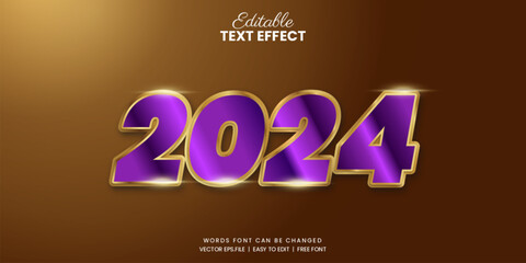 Elegant golden text effect for 2024