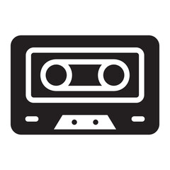 radio cassette glyph icon