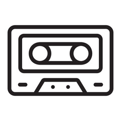 radio cassette line icon