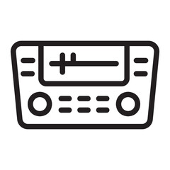 car radio line icon