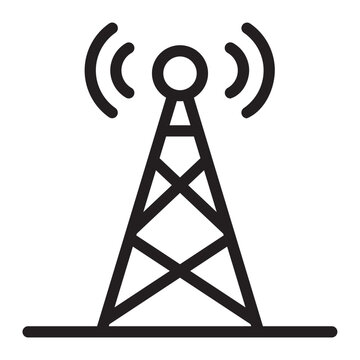 signal tower line icon