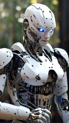 Sleek and Futuristic: High-Tech Robot with a Woman-Inspired Design. Generative AI