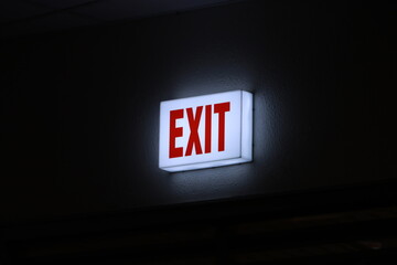 exit sign on the wall