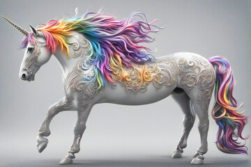 a cute unicorn sculpture digital art