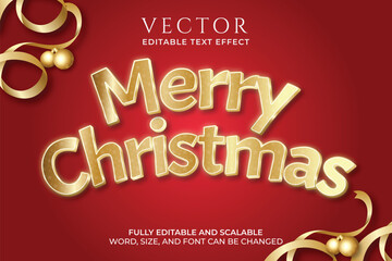 merry christmas lettering editable text effect