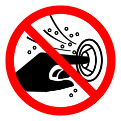 Do Not Put Finger Into the Nozzle of a Hydromassage Symbol Sign ,Vector Illustration, Isolate On White Background Label. EPS10