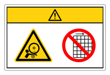 Caution Arm in Rollers Do Not Remove Guard Symbol Sign, Vector Illustration, Isolate On White Background Label .EPS10