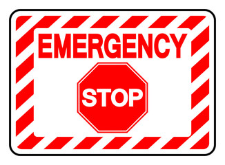 Emergency Stop Symbol Sign, Vector Illustration, Isolate On White Background Label. EPS10