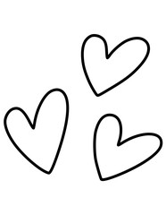 Hearts Doodle SVG Cut File, PNG Clipart