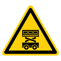 Scissors Lift In Operation Symbol Sign, Vector Illustration, Isolate On White Background Label .EPS10