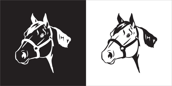 Illustration vector graphics of horse head icon