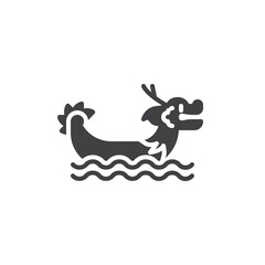 Chinese dragon boat vector icon