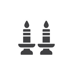 Burning candles vector icon