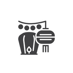 Chinese New Year lanterns vector icon
