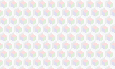 Hexagon 3D illusion cube psychedelic light colors  