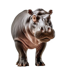 Hippopotamus photograph isolated on white background