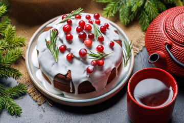 Delicious Christmas cake, festive holiday treat