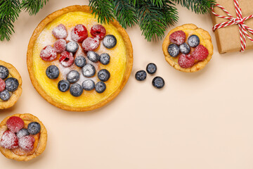 Festive delight: Christmas cupcakes adorned with berries