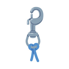 Carabiner or Karabiner as Clip and Shackle Vector Illustration