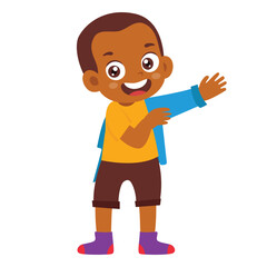 Little Kid wearing clothes getring dressed daily routine Activity. Little Boy dressing. Children discipline preparing fashion. Isolated Element Objects. Flat Style Icon Vector Illustration