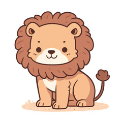 Obraz na płótnie Canvas Cute cartoon lion. Vector illustration isolated on a white background.