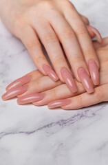 Obraz na płótnie Canvas Female hands with beautiful manicure