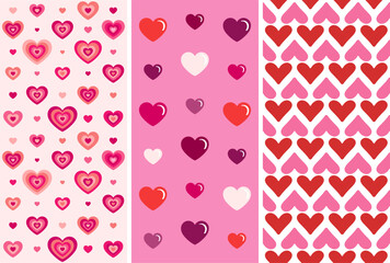 Set of heart patterns
