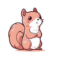 squirrel cute animal cartoon isolated icon design, vector illustration  graphic