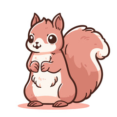 Squirrel. Vector illustration on a white background. Isolated.