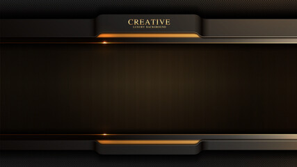 Elegant Modern Black and Gold, Luxury Abstract Background for Apps, Websites, Banners and Picture Frames, Dynamic Captivating Shimmering Golden Light