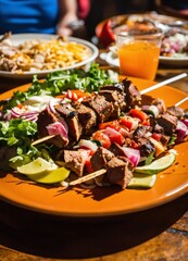 Naklejka na ściany i meble A delicious plate of doner kabob in the Muir Woods