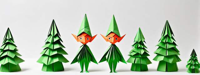 origami elf, green	
