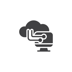 Cloud computing network vector icon
