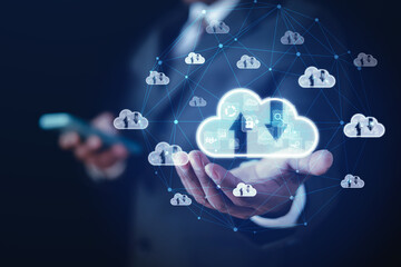 cloud technology concept Global network of metaverse systems exchange of information global business Megatrends on the Internet for Telecommunication	