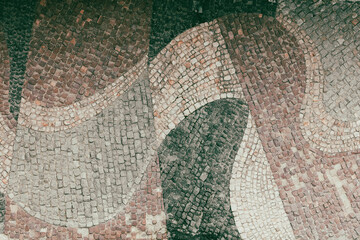 Stone mosaic on the wall as an abstract background