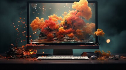 Autumn Visions Unleashed: 3D Illustrations of Digital Artists and Photographers Crafting Fall Masterpieces