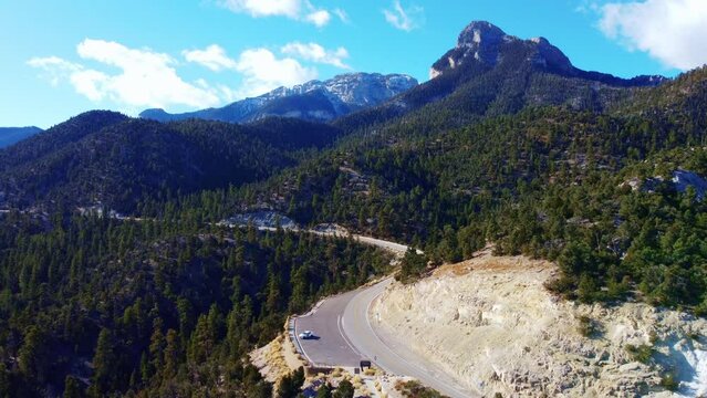 Lonesome traveler on Nevada mountain highway