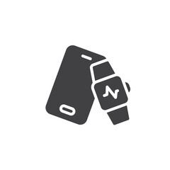 Mobile phone and smart watch vector icon