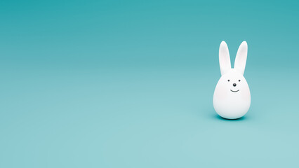 Easter Concept with Easter Bunny and Easter Eggs 3d rendering 