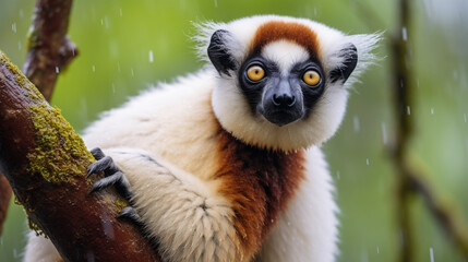 Obraz premium Endangered Coquerel's Sifaka, AI Generative.
